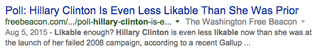 Illustration for article titled Wait, Does Hillary Clinton Have a Likability Problem?